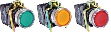 Кнопки управления серии ВК-21 со встроенным светодиодом и металлическим основанием.