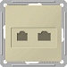 Розетка телефонная RJ11+компьютерная RJ45 категория 5E  с/у, механизм W59  слоновая кость Schneider Electric