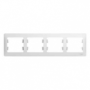 Рамка 4-постовая GLOSSA белый Schneider Electric
