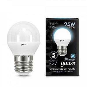 Лампа Gauss LED Globe E27 9.5W 4100K
