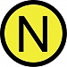 Знак "N" самоклеющийся 20мм 70шт.
