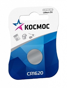 Батарейка Космос CR 1620 1*BL KOSMOS