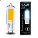 Лампа Gauss LED G4 AC220-240V 5.5W 500lm 4100K Glass