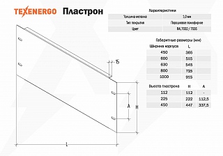 Комплектующие к ВРУ Пластрон (1000мм х 225мм) TEXENERGO
