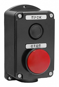 Пост кнопочный ПКЕ 212-2 У3 красный гриб  IP40