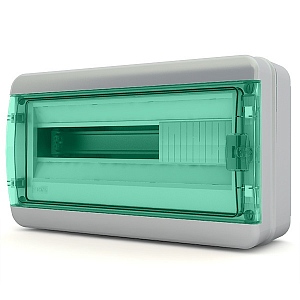 Щит навесной ЩРН-П-18 мод. прозр. зелен. дверь IP65 Tekfor BNZ 65-18-1