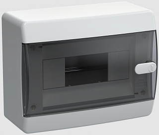 Корпус пластиковый ЩРН-П- 8 мод. прозр. черн. дверь IP41 UNION Compact IEK