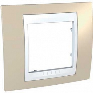 Рамка 1-постовая UNICA ХАМЕЛЕОН песчаный/ белый Schneider Electric