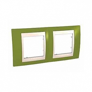Рамка 2-постовая UNICA ХАМЕЛЕОН фисташковый/ бежевый Schneider Electric