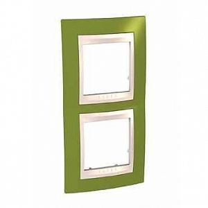 Рамка 2-постовая вертикальная UNICA ХАМЕЛЕОН фисташковый/ бежевый Schneider Electric