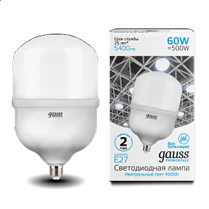 Лампа Gauss Elementary LED T160 E27 60W 5400lm 180-240V 4000K