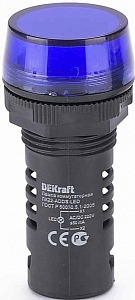 Лампа коммутационная ADDS ?22 мм LED син.220В AC/DC ЛK-22 DEKraft