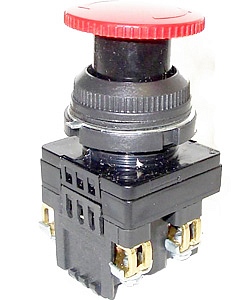 Кнопка КЕ141/2 красный  гриб с фиксацией 1з+1р IP54
