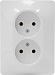 Розетка двойная без заземления без шторок,  с/у, в  сборе GLOSSA белый Schneider Electric