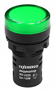 Арматура светосигнальная AD22DS(LED) 110В AC/DC d22  зеленая  Texenergo