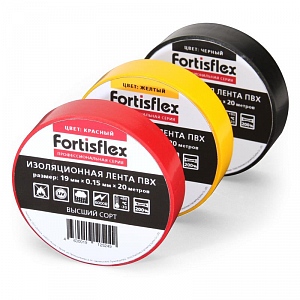 Изолента ПВХ 19х0.15x20 желто-зеленая (Fortisflex)