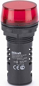 Лампа коммутационная ADDS ?22 мм LED кр. 220В AC/DC ЛK-22 DEKraft