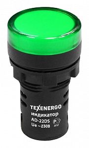 Арматура светосигнальная AD22DS(LED) 230В AC/DC d22  зеленая  Texenergo