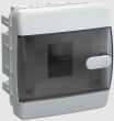 Корпус пластиковый ЩРВ-П- 4 мод. прозр. черн. дверь IP41 UNION Compact IEK