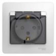 Розетка с крышкой IP44 с заземлением со шторками с/у в сборе GLOSSA белый Schneider Electric