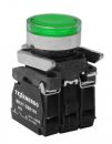 Выключатель кнопочный ВК21-ВW33B5   1з+1р  зелёный,  подсветка светодиод 24В AC/DC