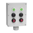 Пост управления ПКУ 15-21.231-54У2  (2хКЕ 081/2 красн, 2хКЕ 081/2 черн., 2хСКЛ 11А-Л-2-220, зел.)