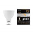 Лампа Gauss LED MR16 GU5.3-dim 5W 500lm 3000K  диммируемая