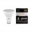 Лампа Gauss LED MR16 GU10-dim 5W 500lm 3000K  диммируемая