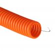 Труба  ПНД гофриров. 20 мм легкого типа  с зондом (Оранжевая)