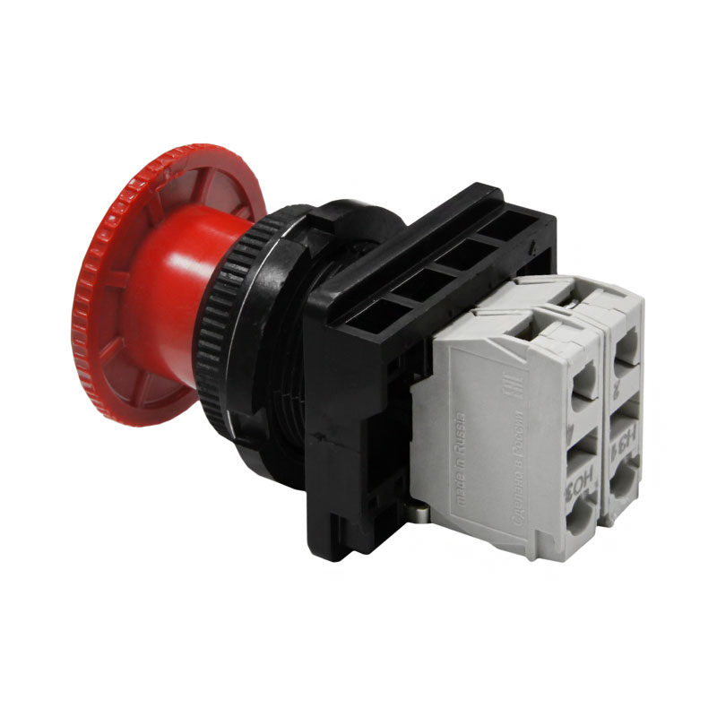 Купить Выключатель кнопочный КЕ 021/2 красный гриб 1з+1р